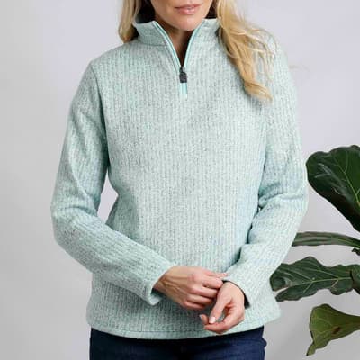 Mint Omila 1/4 Zip Textured Fleece