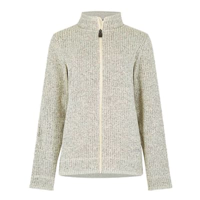 Cream Omila Full Zip Textured Fleece