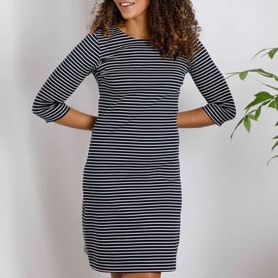 Navy Ianthy Ribbed Dress