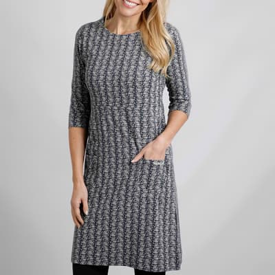Navy Moondust Jersey Dress