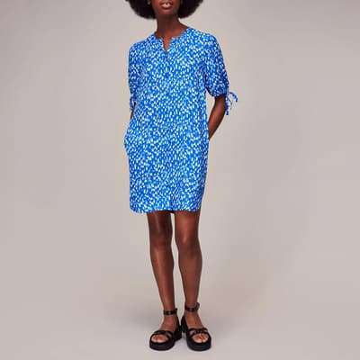Blue Speeding Squares Frankie Dress