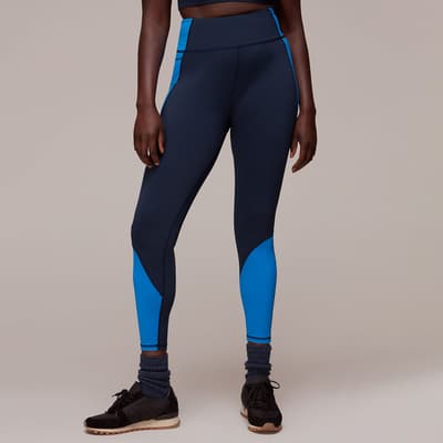 Navy Panel Sports Leggings