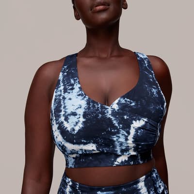 Navy Tie Dye Sports Bra 