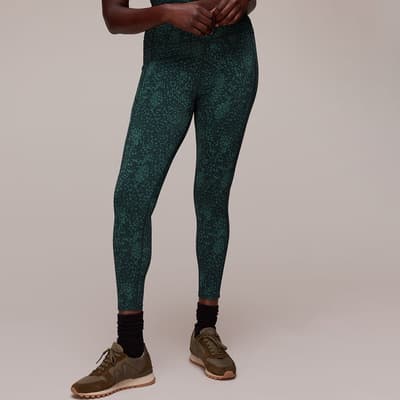 Green Animal Print Sports Leggings