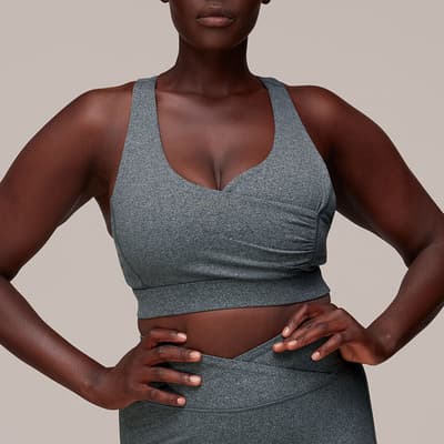 Grey Wrap Sports Top