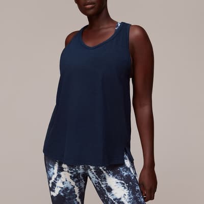 Navy Active Cotton Vest Top