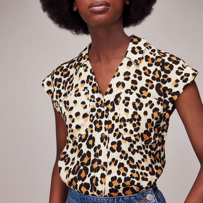 Brown Animal Print Shirt 