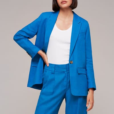 Blue Lucy Linen Blazer