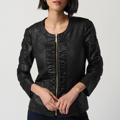 Black Frill Zip Jacket