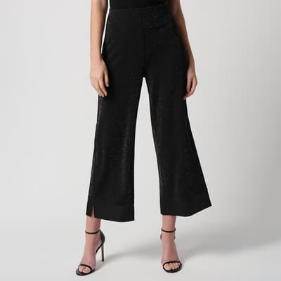 Black Shimmer Wide Leg Trousers